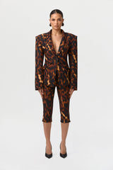 Suiting Tortoise Sculpted Blazer
