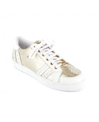 Suzie Lace-Up Sneakers - Gold White