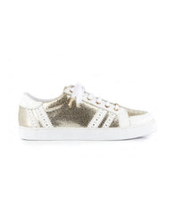 Suzie Lace-Up Sneakers - Gold White