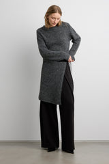 WOOL BLEND SWEATER AND WRAP SKIRT SET