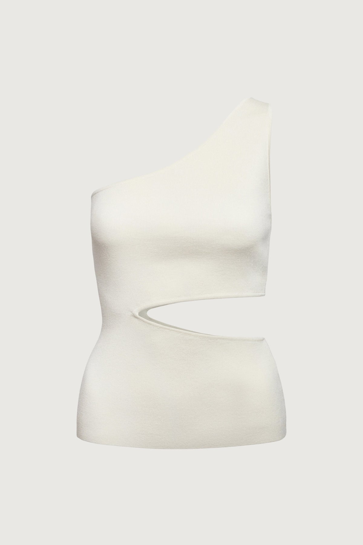 ONE SHOULDER KNIT TANK WITH CUTOUT