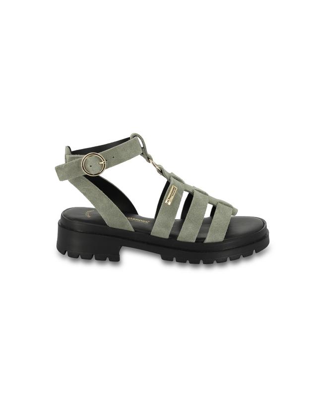 Tobosued Low Heels - Sage Green