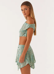 Aletta Sequin Mini Dress Mint