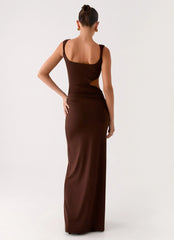 Balvin Cut Out Maxi Dress Cool Chocolate