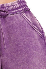 Hazel Blues® |  Zenana Acid Wash Fleece Drawstring Shorts With Pockets