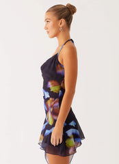 Algarve Mini Dress Dark Floral