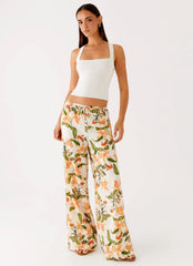 Dalida Linen Pants Floral Print