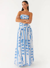 Carmel Maxi Dress Floral Wave