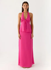 Ashlea Tie Front Top Fuchsia