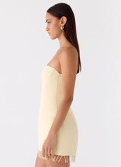 Arista Strapless Mini Dress Yellow