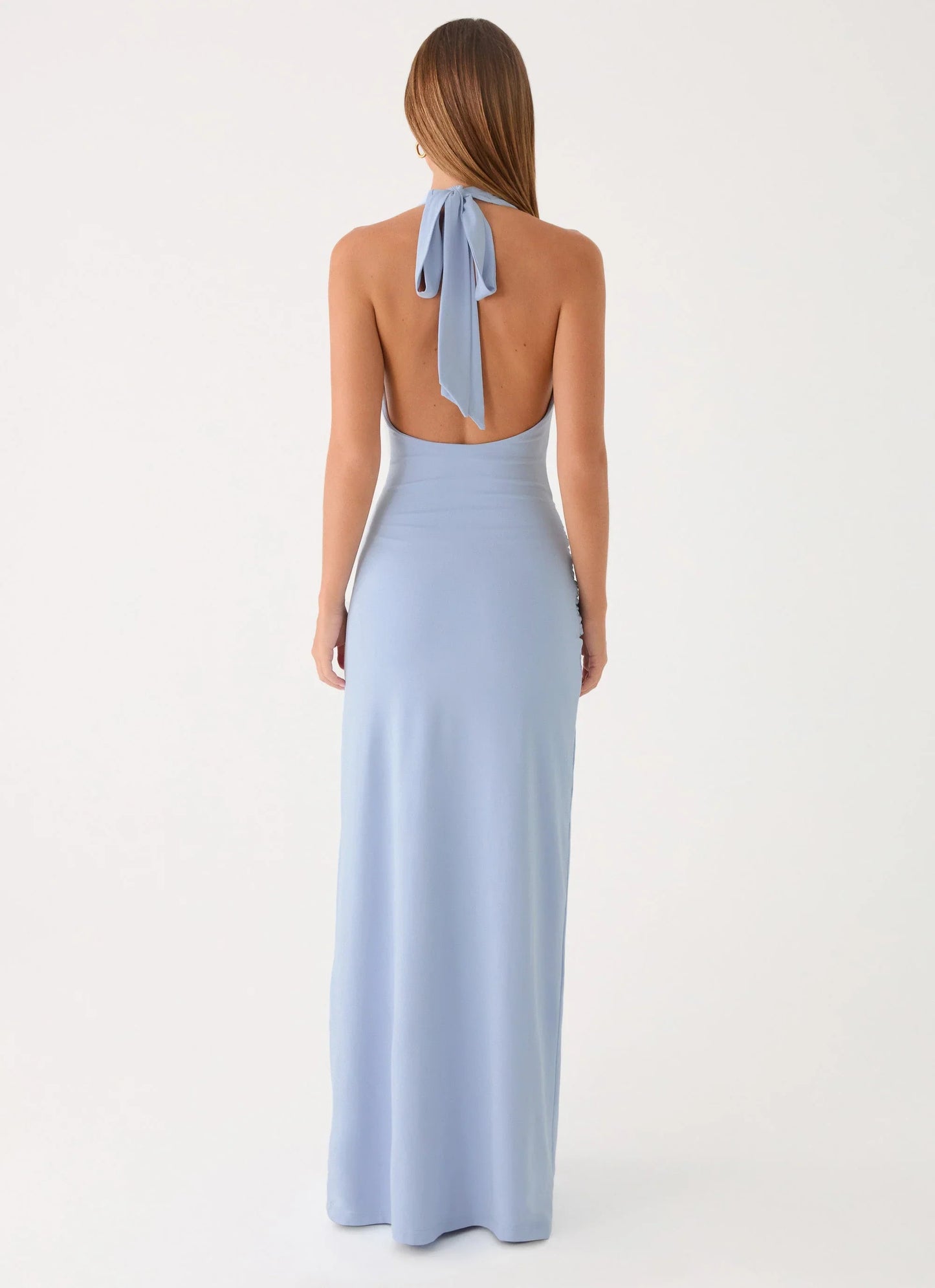 Cristal Halter Maxi Dress - Blue