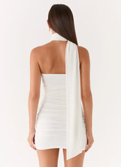 Breaking News Micro Mini Dress White