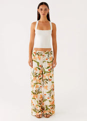 Dalida Linen Pants Floral Print