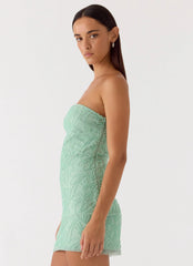 Dangerous Kind Beaded Mini Dress Sage