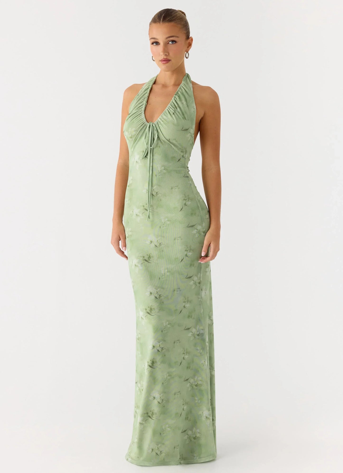 Ask You Twice Maxi Dress Blurred Lime