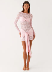 Consie Long Sleeve Mini Dress Pink