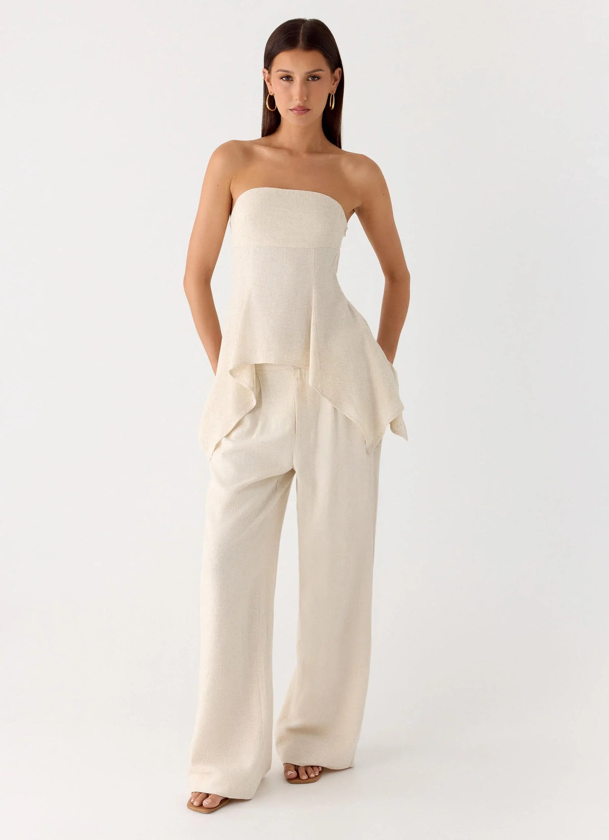 Delong Low Rise Linen Pants Oatmeal