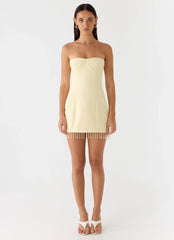 Arista Strapless Mini Dress Yellow