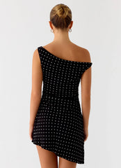 Delusional Mini Dress Black Polkadot