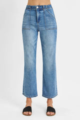 Hazel Blues® | RISEN High Waisted Bootcut Cropped Jeans