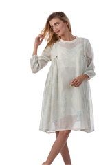Alice Blue Silk Cotton Summer Dress