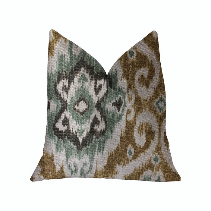 Ambrosia Yellow and Beige Luxury Throw Pillow - Plutus Brands