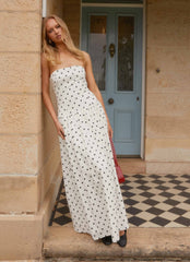 Andorra Maxi Dress White Polkadot