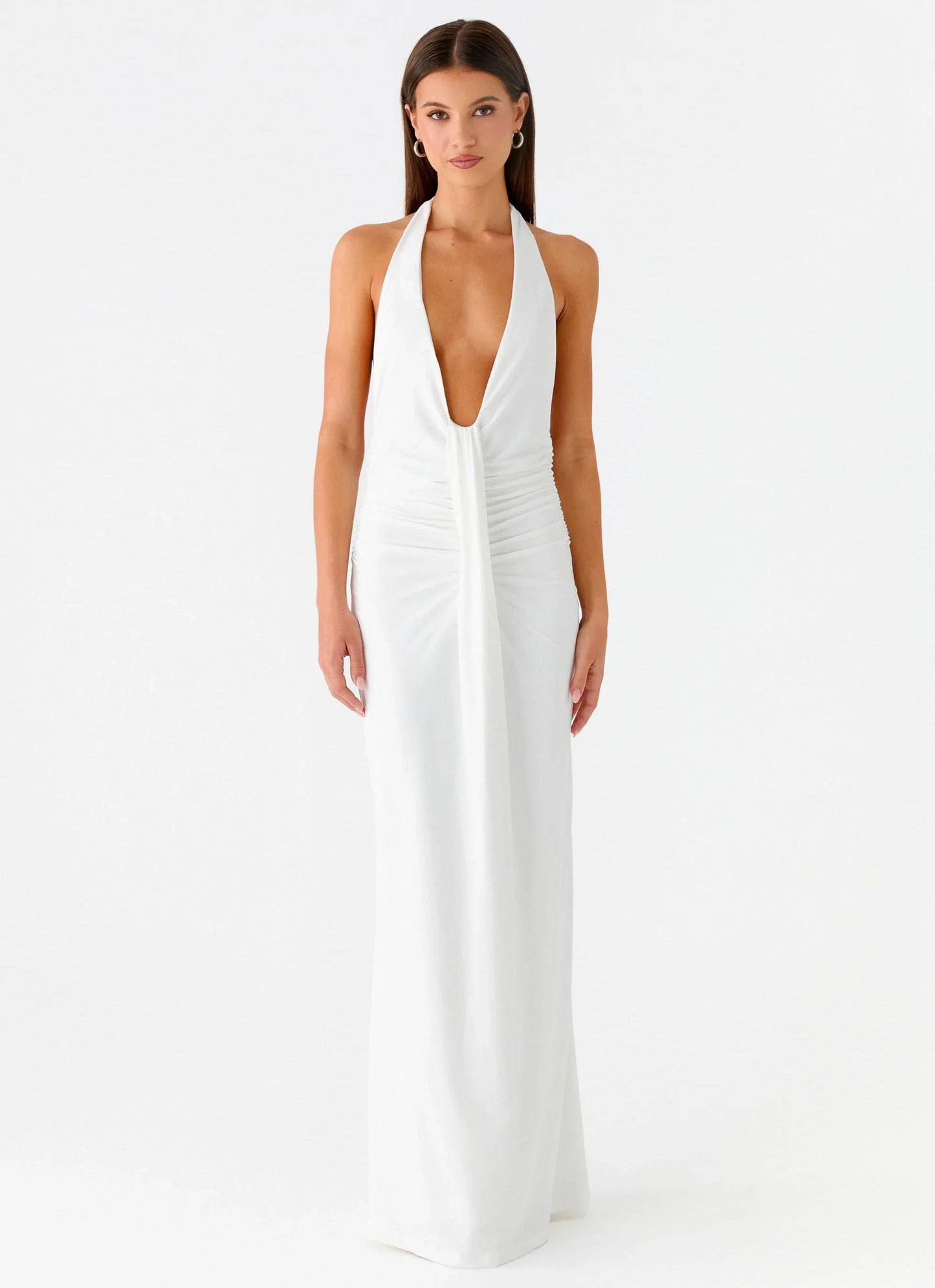 Cheyenne Halter Neck Maxi Dress Ivory