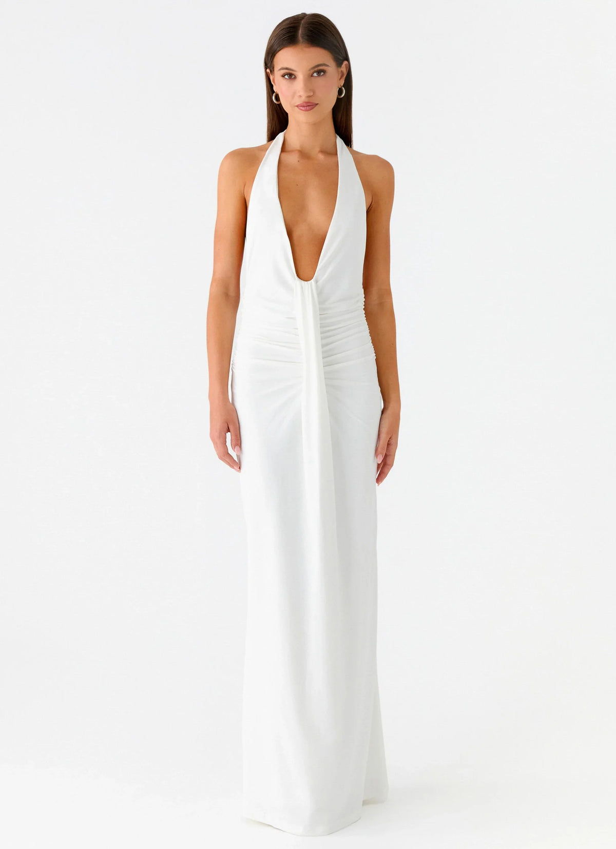 Cheyenne Halter Neck Maxi Dress Ivory