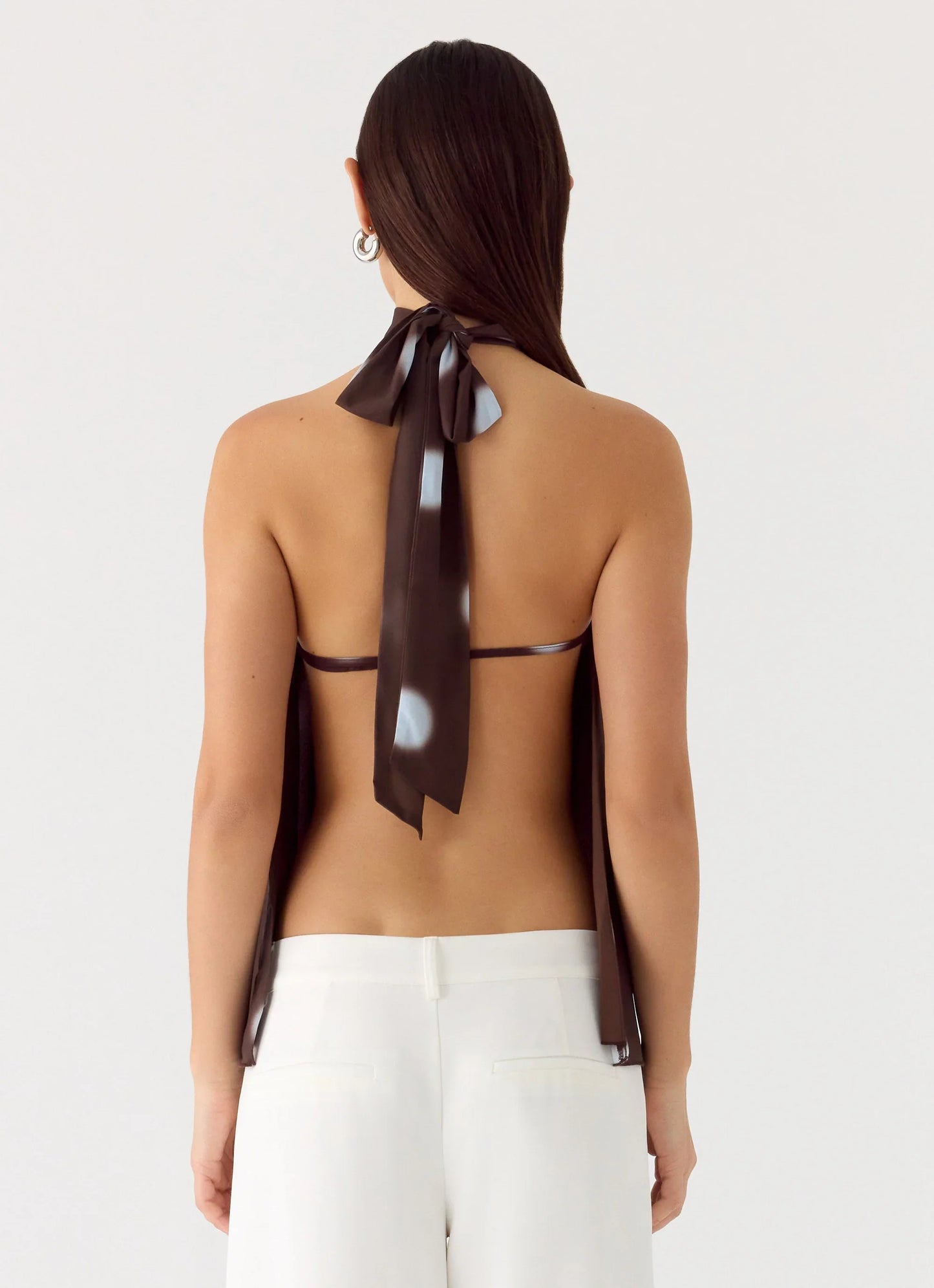 Corrida Backless Top - Chocolate Blue Dot
