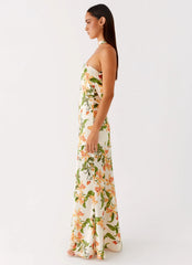 Damali Satin Maxi Dress Floral Print