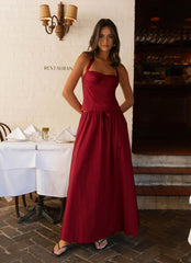 Cheryl Bustier Halter Top Cherry Red