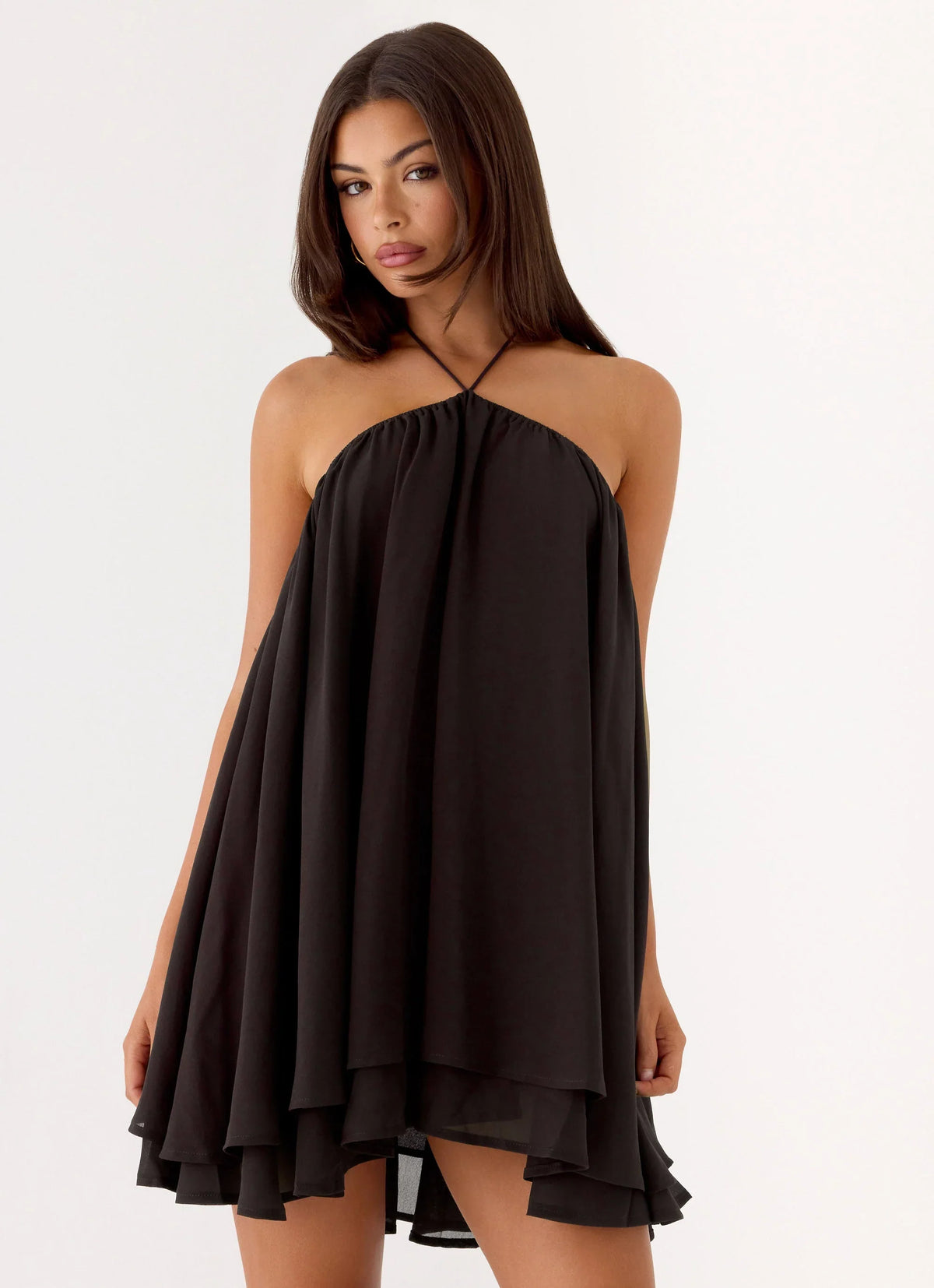 Alicelle Halter Mini Dress Chocolate