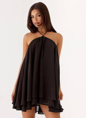 Alicelle Halter Mini Dress Chocolate
