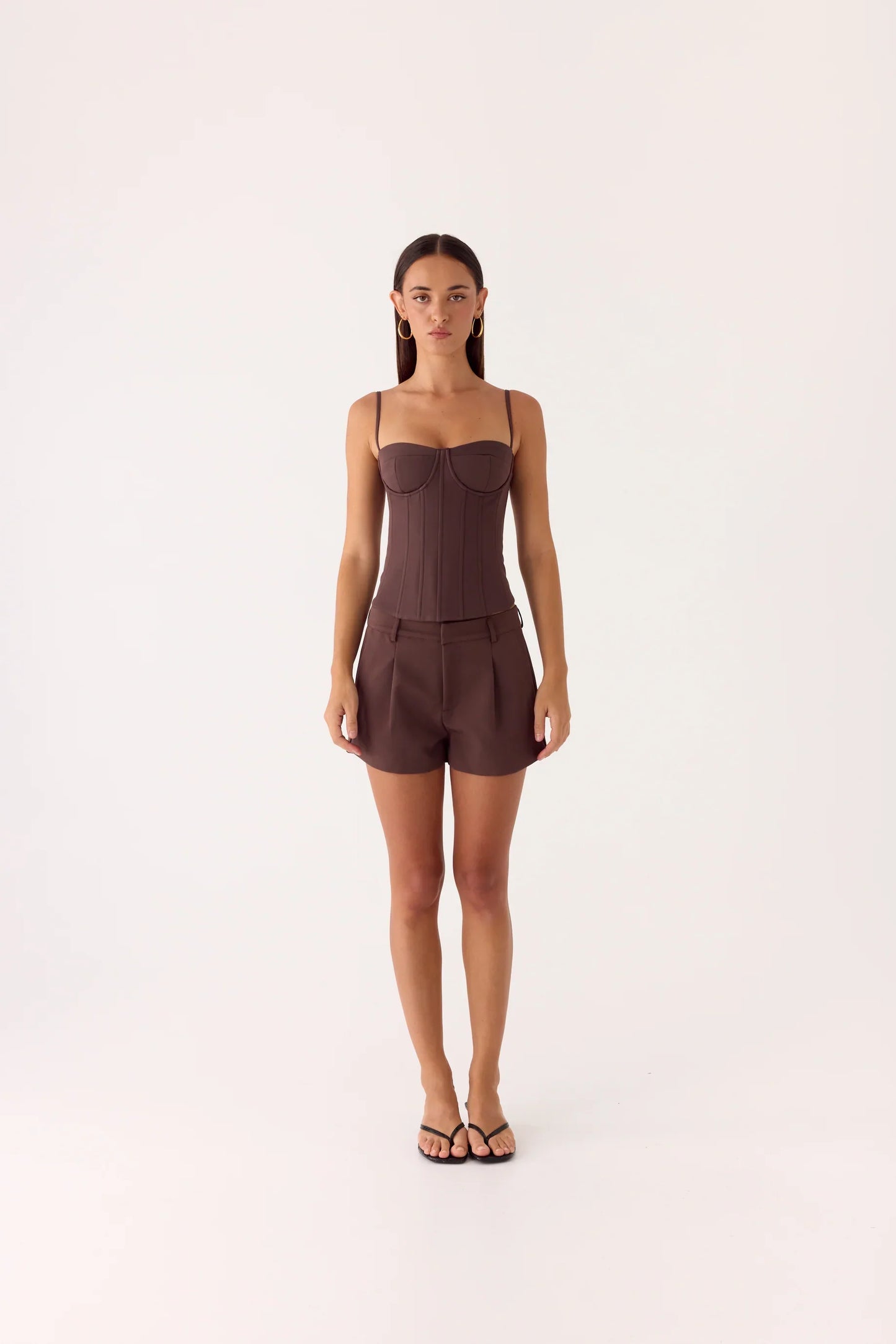 Asher Suiting Shorts Dark Chocolate