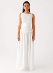 Carmel High Neck Maxi Dress White