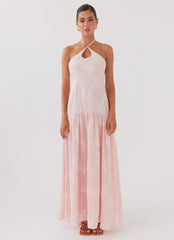 Blushed Cross Neckline Maxi Dress Pink Petal