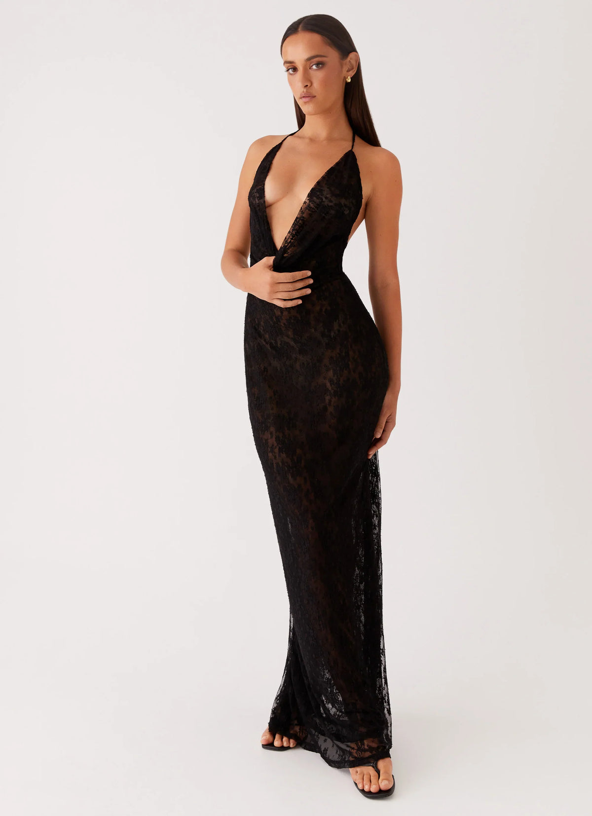Champagne Coastline Maxi Dress Black