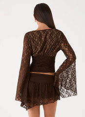 Avelora Lace Mini Skort Chocolate