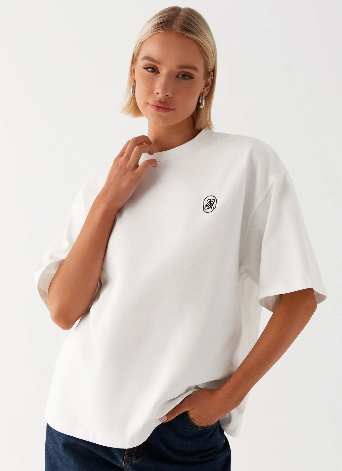 Carefree Monogram T Shirt White