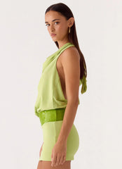Carlie Halter Mini Dress Lime