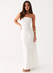 Cerisa Linen Maxi Dress White