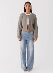 Daphne Knit Cardigan Light Grey