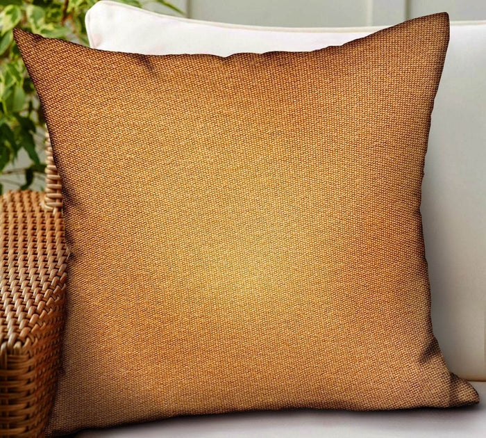 Burnt Sienna Brown Solid Luxury Outdoor/Indoor Throw Pillow - Plutus Brands