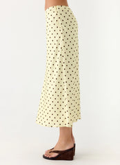 Breanne Midi Skirt Yellow Polka Dot