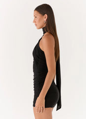 Breaking News Micro Mini Dress Black