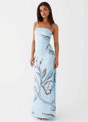 Aster Bloom Maxi Dress Blue Floral