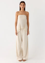 Delong Low Rise Linen Pants Oatmeal