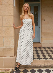 Andorra Maxi Dress White Polkadot