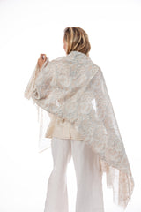 Cabbage Rose Silk Cotton Scarf